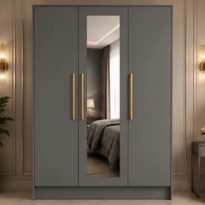 Modern 3 Door Wardrobe Storage Cabinet for Bedroom - Luxury 3 Door Mirror Wardrobe