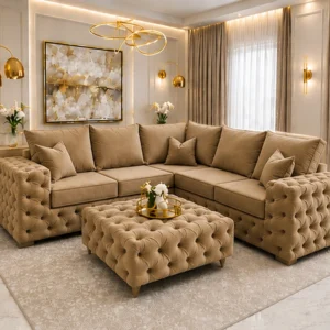 Premium Ashton L-Shaped Sectional – Luxury Modern Corner Fabric Sofa