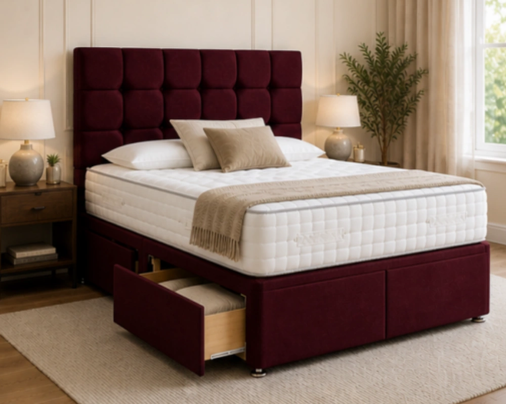Elegant Double Divan Bed Frame – Double Divan Bed Set – Comfortable Mattress Included - Image 2
