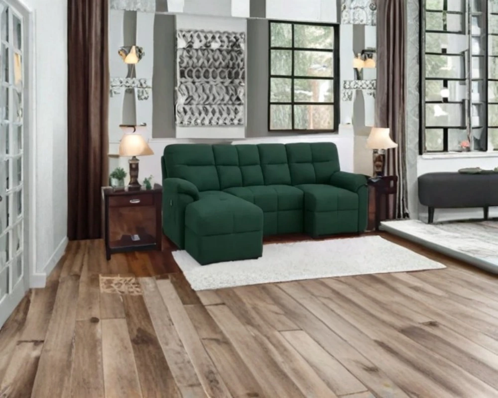 Modern Green Sofa – Luxury Fabric Sectional Sofa for Living Room - Image 2