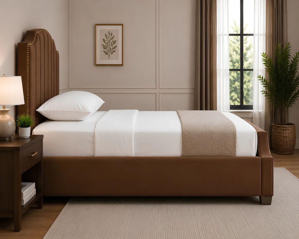 Premium Brown Arizona Super King Bed Frame – Contemporary Bedroom Furniture with mattress - Image 4