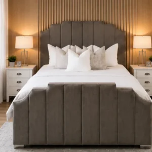 Arizona Royale Double Bed in Warm Brown - Elegant 160x200 Bed-Double Bed with Mattress