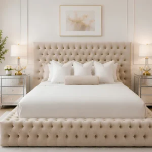 Cloud Cream Super King Ambassador bed with mattress – Elegant 6ft Statement Bed