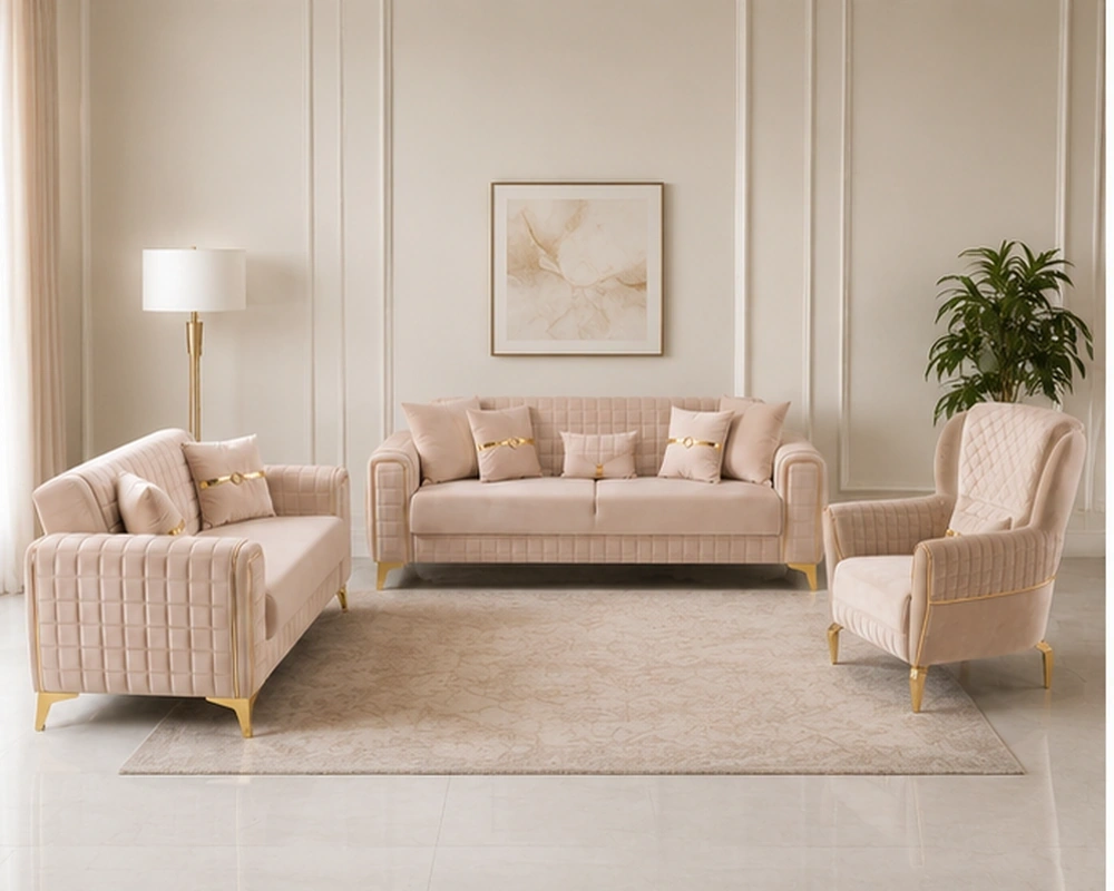 ALTUS Premium Velvet 3+2+1 Sofa set– Turkish Modern Design with Higher Comfortable Seating | 3+2+1 Seater Sofa Set
