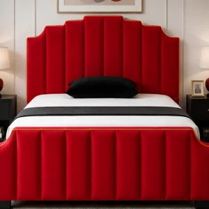 Arizona Imperial Double Bed in Red -Luxury 160x200 cm-Arizona Double Bed with mattress (160*200cm)