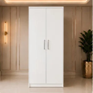 Premium Bedroom 2 Door Wardrobe – Stylish & Durable with white colors