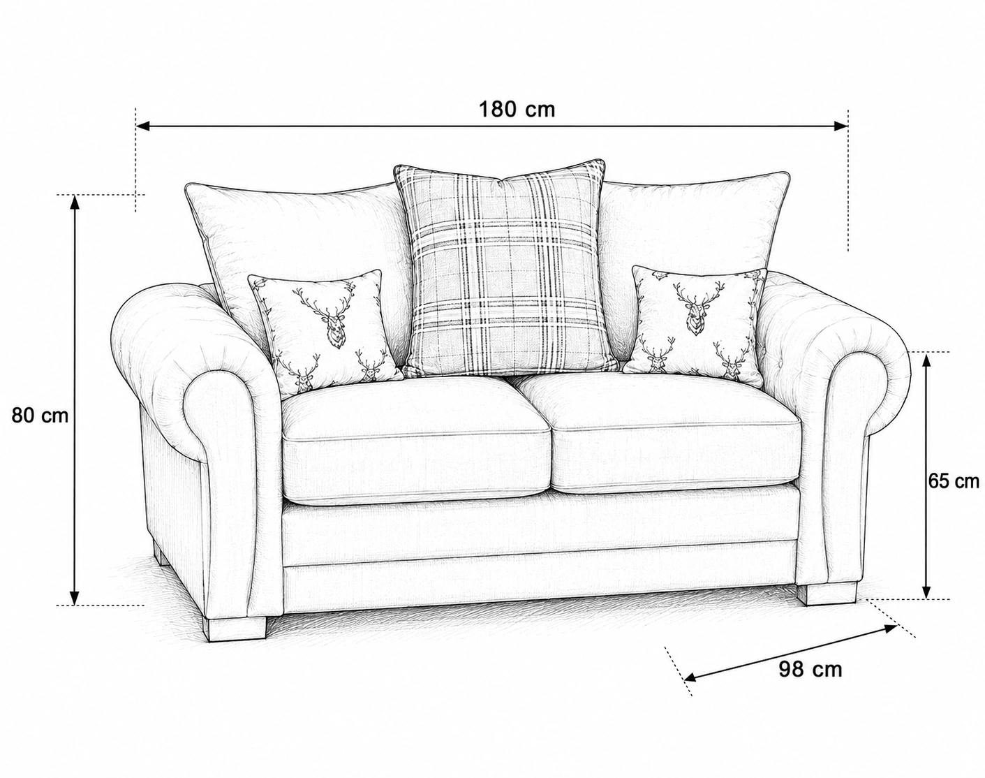 luxury Sofa - Verona Sofa - Two Seater Sofa - Image 5