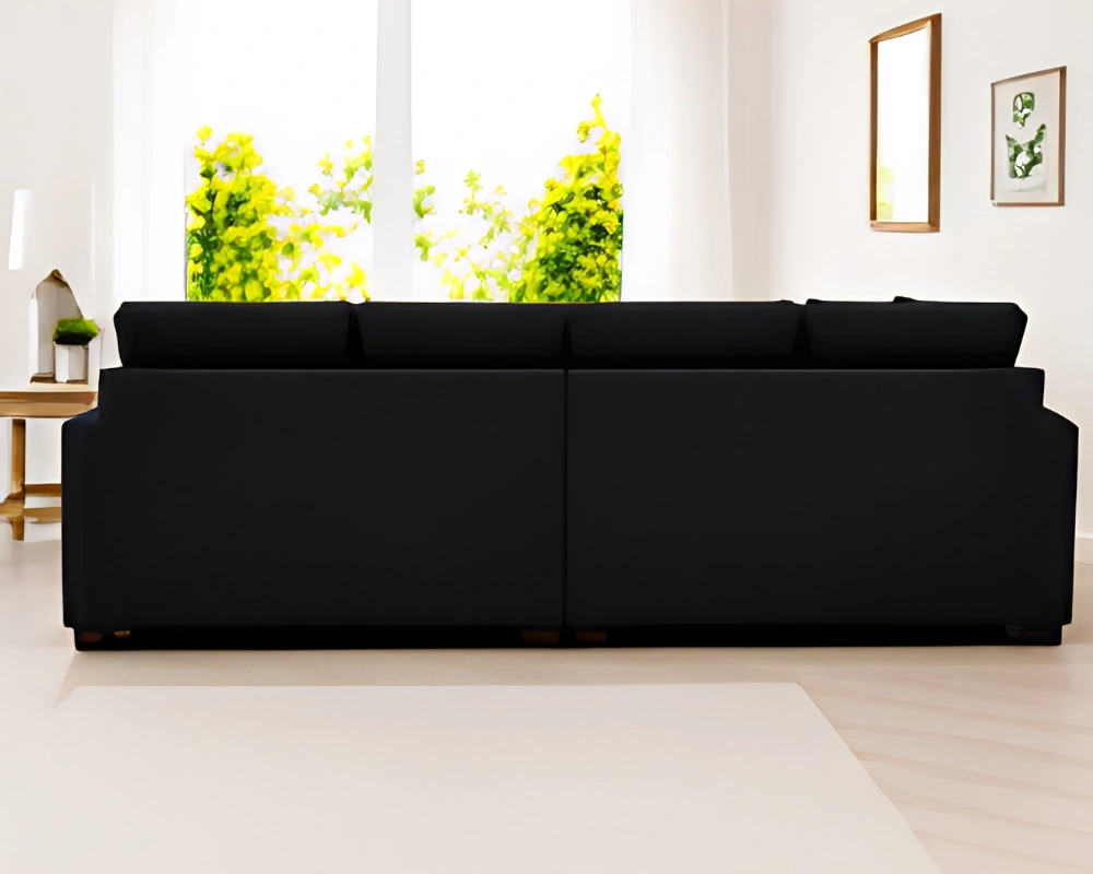 Black Dylan 5-Seater L-Shaped Corner Sofa - Elegant sofa 5 seater - Image 4