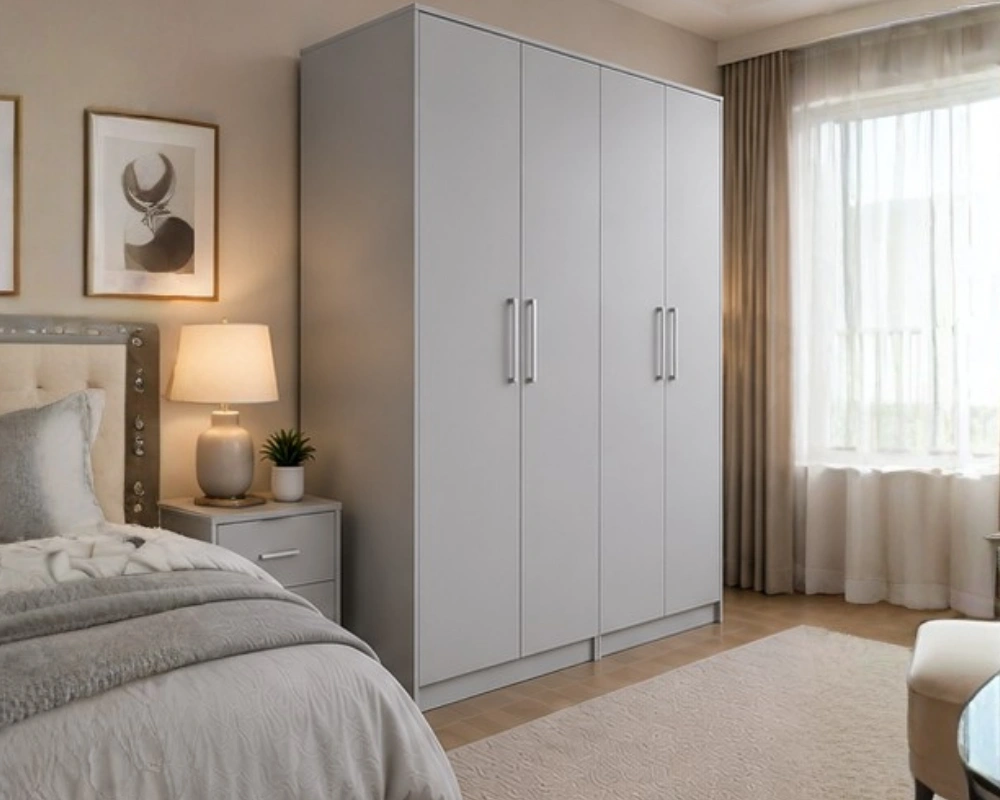 Durable 4 Door Wardrobe – Stylish Wooden Wardrobe - Spacious 4 Door Wardrobe – Luxury Family Storage Solution - Image 3