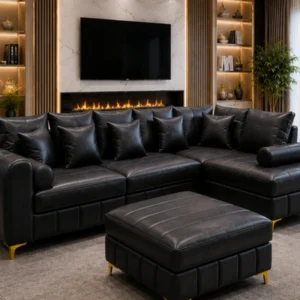 Luxury L Shape Sofa – Premium 4 Seater Leather Design