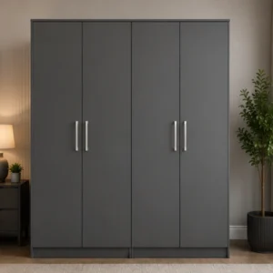 High Quality 4 Door Wardrobe – Strong & Stylish Build - Wooden 4 Door Wardrobe – Classic & Elegant Finish