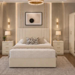 Complete Bedroom Furniture Set - King Size Bed - Six Door Wardrobe - Five Drawer Chest - Two Nightstands