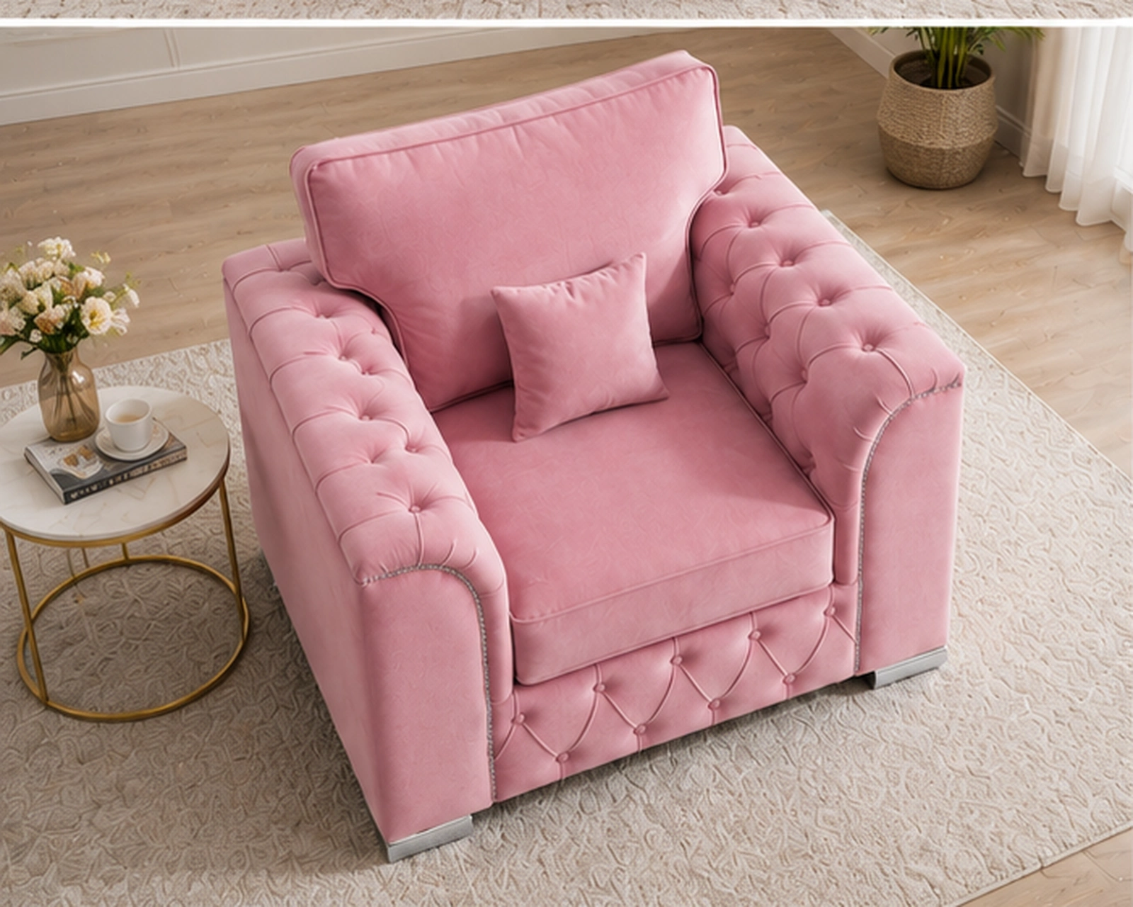 Elegant Chesterfield 1 Seater Sofa Regal Tufted 1 Seater Sofa - Image 2