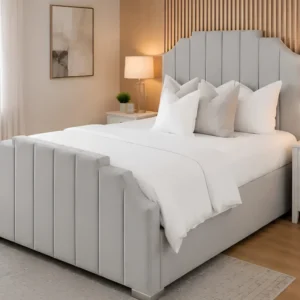 Arizona King Size Platform Bed Frame with Padded Headboard- king Bed with mattress (180*200cm)