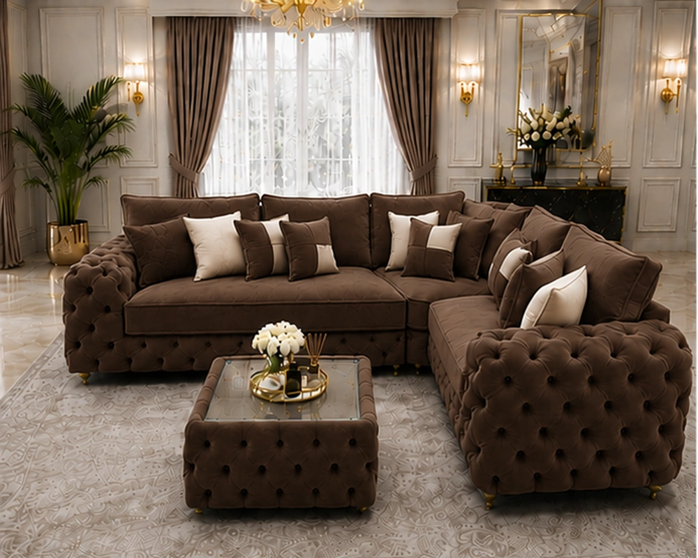 Elegant Ashton Sectional Couch – Luxury Modern Fabric Corner Sofa