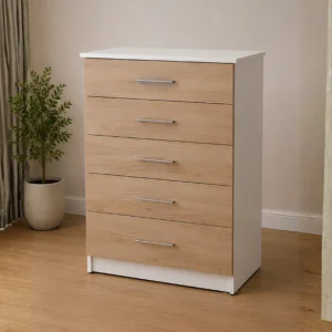 Chest of Five Drawers - Elegant 5 Storage Chest - Spacious Bedroom Chest
