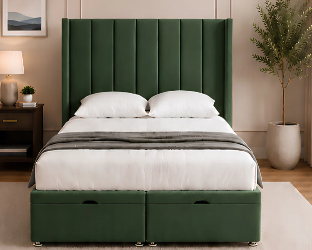 Elegant Super King Ottoman Storage Bed - Modern Gas Lift Super King Storage Bed - Image 2