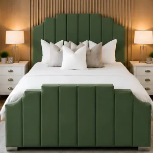 Luxury Forest Green Arizona Double Bed with Mattress-Double Bed(160*200cm)