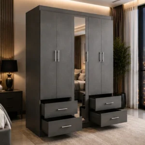 5 Door Wardrobe with 4 Drawers | Elegant Modern Bedroom Furniture