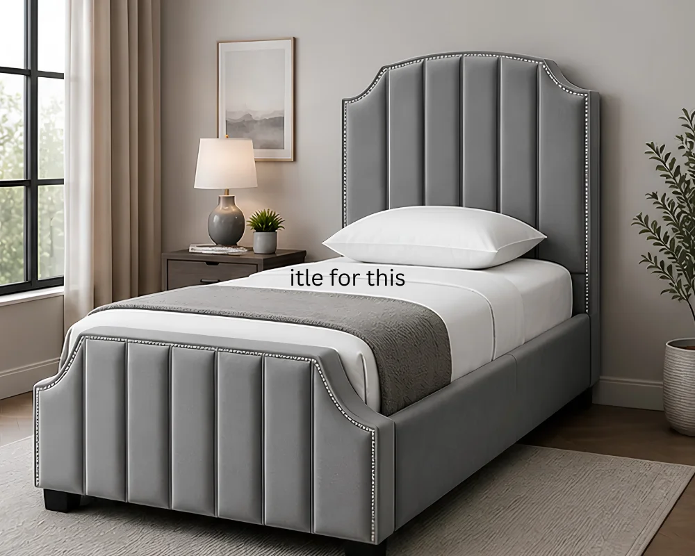 Arizona Heritage Grey Single Bed – Timeless Luxury Design – Single Bed with Mattress - Image 2