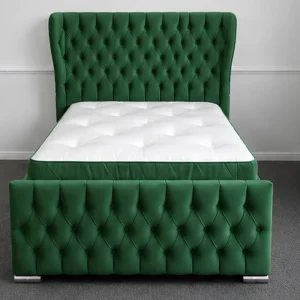 Emerald Green 3ft Oxford Bed – Premium Padded Headboard with Mattress