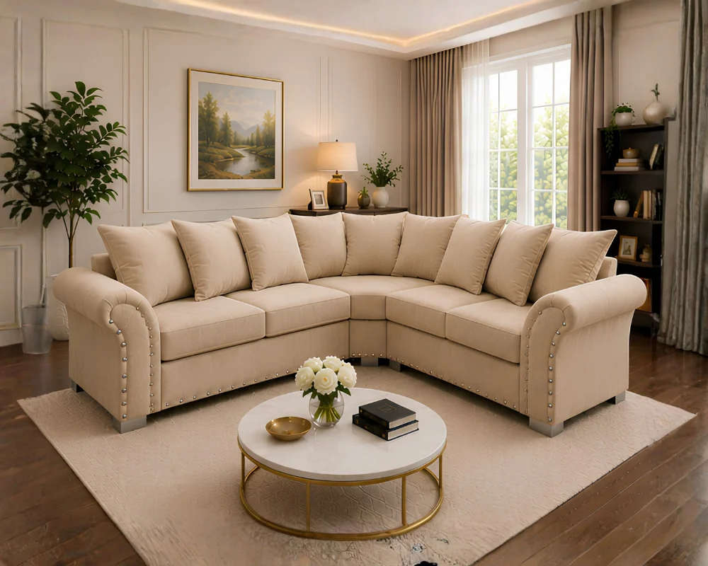 Harrison Premium Family Sofa – Large Corner L Shape Sofa - 5 Seater Sofa