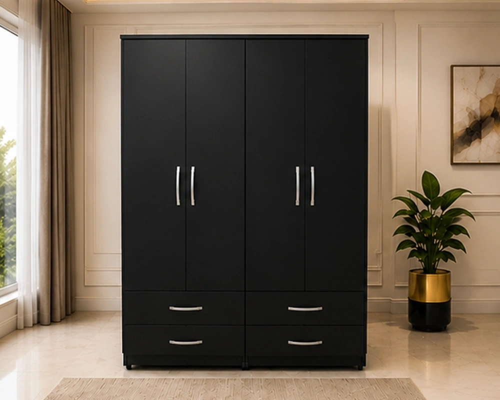 Large 4 Door 4 Drawer Wardrobe – Premium Bedroom Clothes Storage Cabinet with Functional Design