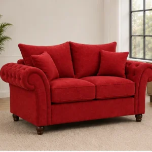 Regal Chesterfield 2-Seater Sofa – Luxury Tufted Fabric Lounge