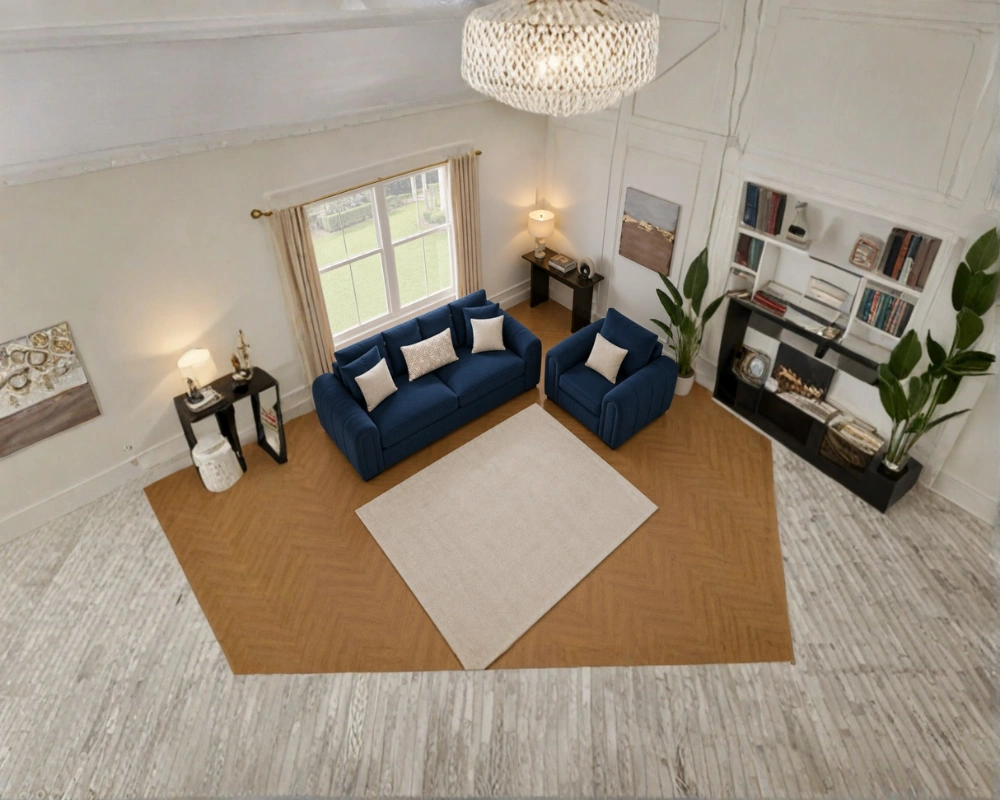 Lilly Premium 3+1 Sofa Set - Blue Lilly 3+1 Sofa Set