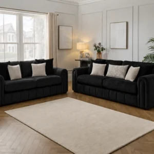 Lilly 3+2 seater sofa-Modern - Black Lilly 3+2 Sofa Set