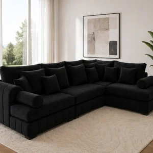 Lilly Luxury 4 Seater L-Shape Corner Sofa with Plush Cushions – Modern Modular Sectional Couch