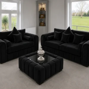 Black Lilly 3+2 Sofa - Lilly Sofa 3+2 Seater