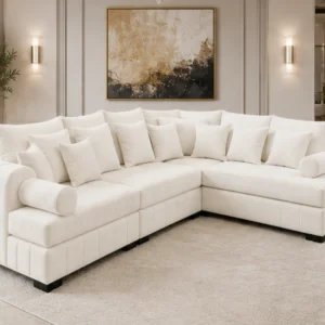 White Lilly 5 Seater Corner Sofa - Lilly Modern 5 Seater Corner Sofa