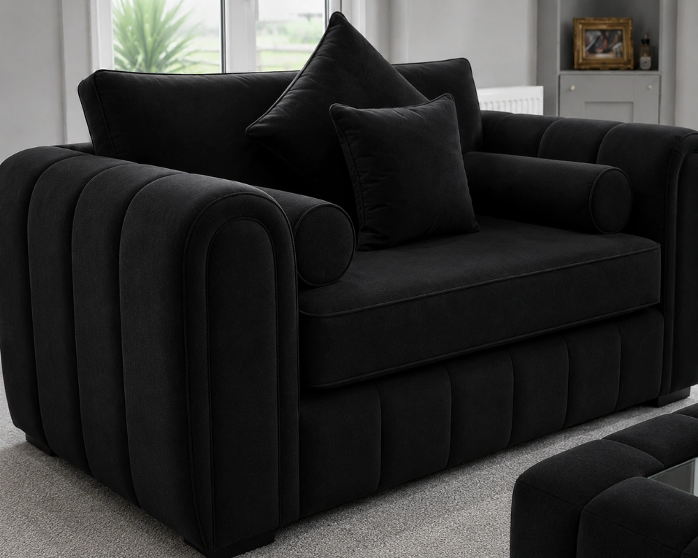 Black Lilly 3+2 Sofa - Lilly Sofa 3+2 Seater - Image 2