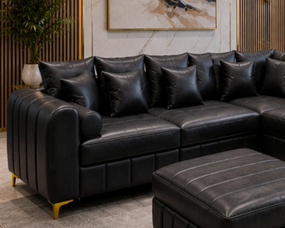 Luxury L Shape Sofa – Premium 4 Seater Leather Design - Image 2