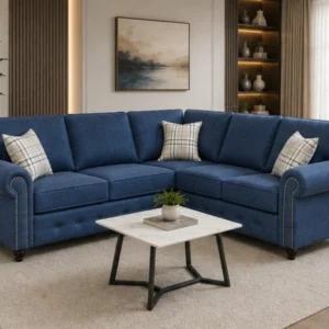 Blue Luxury Corner Sofa – Elegant Design, Comfort & Timeless Appeal