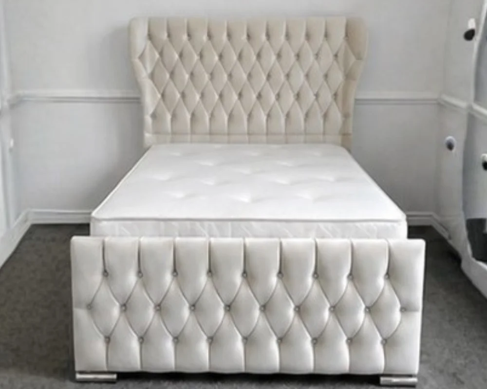 Platinum White 3ft Oxford Bed – Luxury Bedroom Design with Mattress
