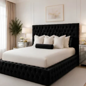 Classic Black Ambassador King Bed with mattress – Luxury 5ft King Size