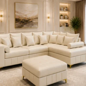 Lilly L shape sofa - Lilly 4 seater sofa with off white colour