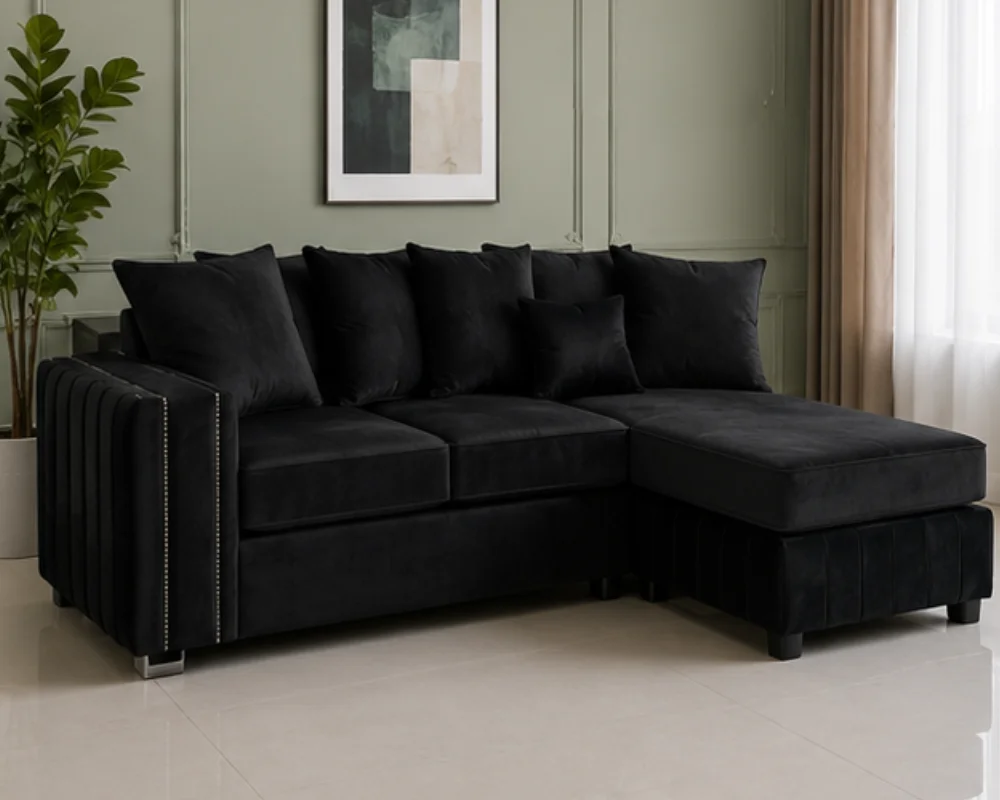 Maya 4 Seater L Shape Sofa – Stylish Corner Lounge Sofa - Modern Maya 4 Seater Sofa