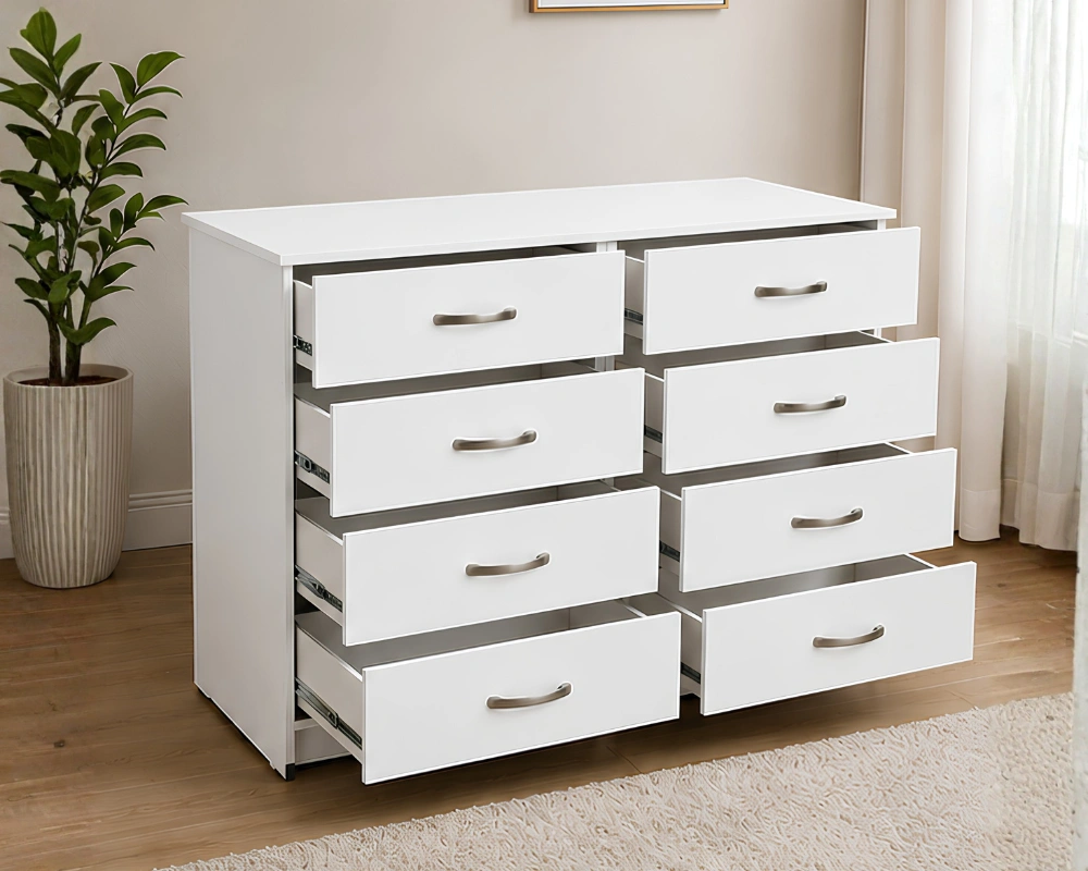 Chest of 4+4 Drawers - Stylish Wooden Storage - Spacious Bedroom Side Cabinet - Image 4