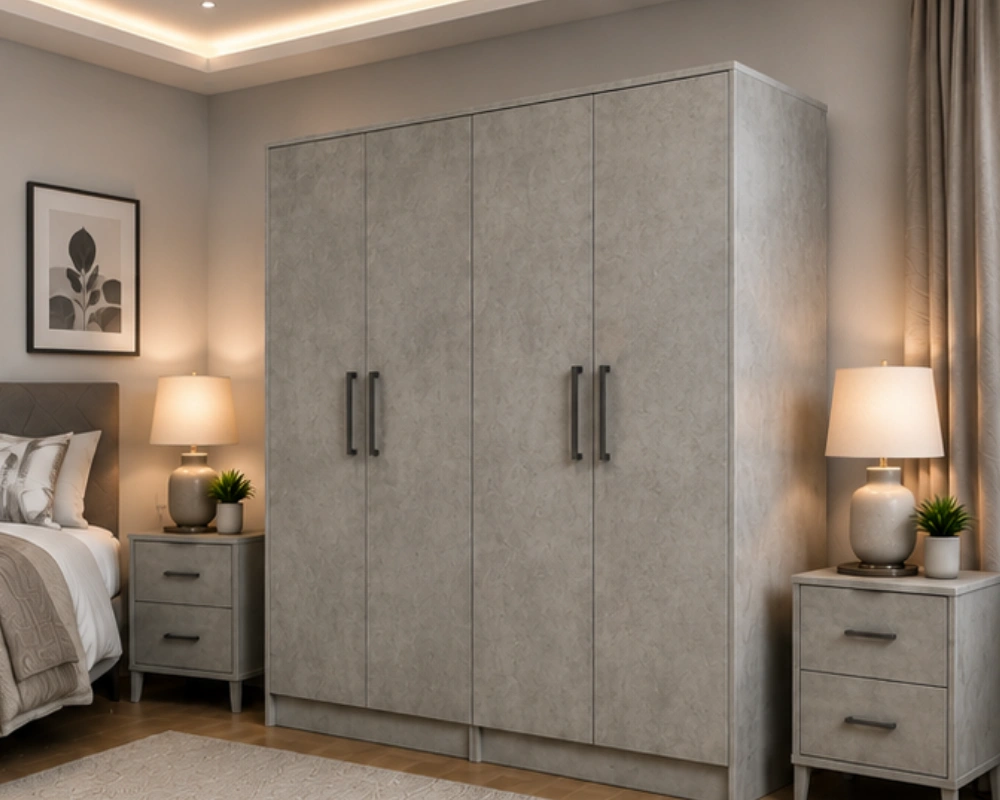 Durable 4 Door Wardrobe – Stylish Wooden Wardrobe - Spacious 4 Door Wardrobe – Luxury Family Storage Solution