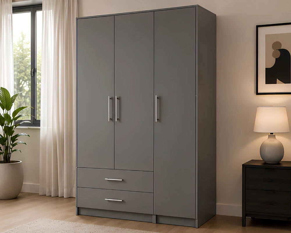 Premium 3 Door Wardrobe with 2 Drawers