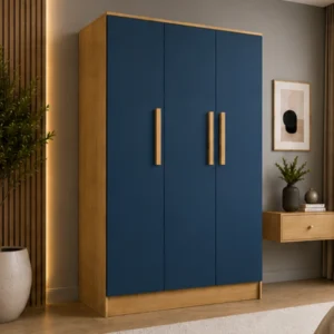 Premium Blue 3 Door Wardrobe with Spacious Storage Solution
