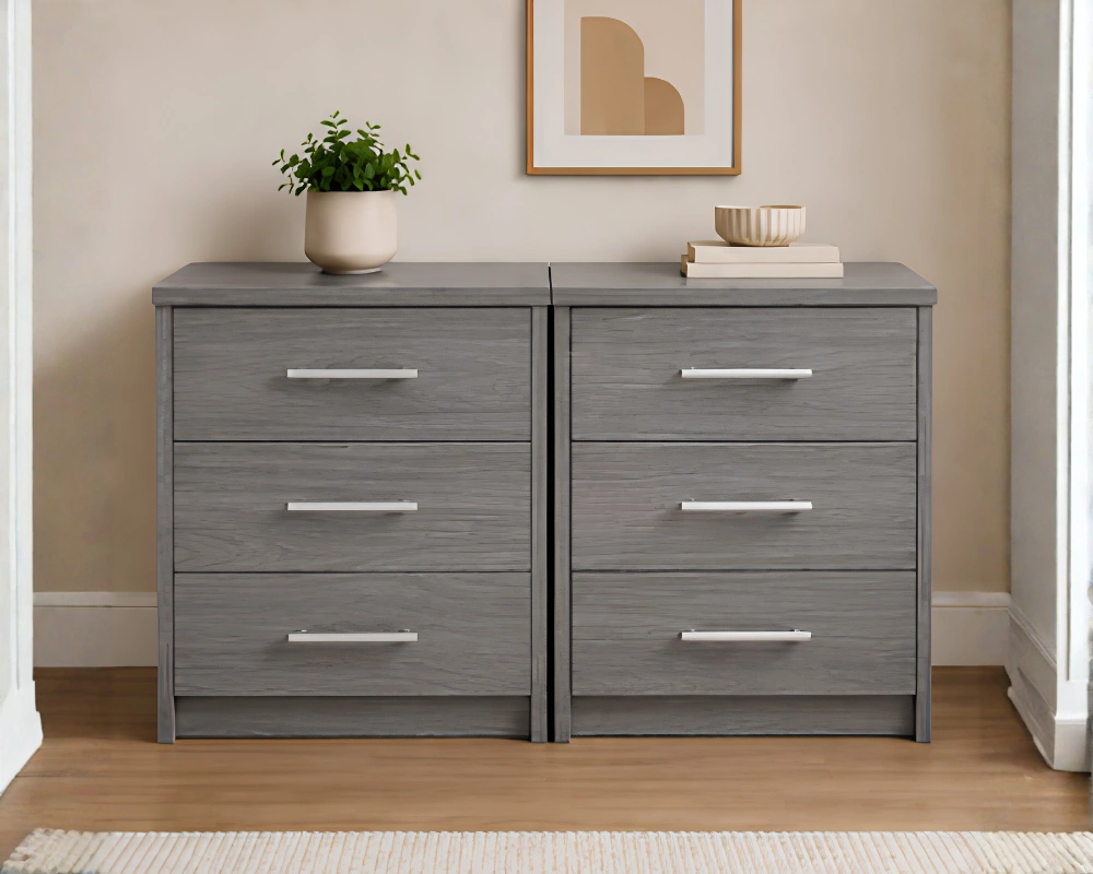 Premium Stylish Side Tables , 2 Bedside Tables with 3 Drawers - Image 2