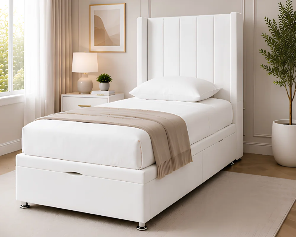Single Space Saving Ottoman Bed - Single Lift Up Ottoman Bed with Mattress - Image 2