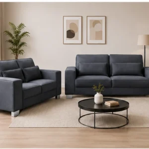 Luxury Dark Grey Sofa Set – Modern 2+3 Seater Living Room Furniture