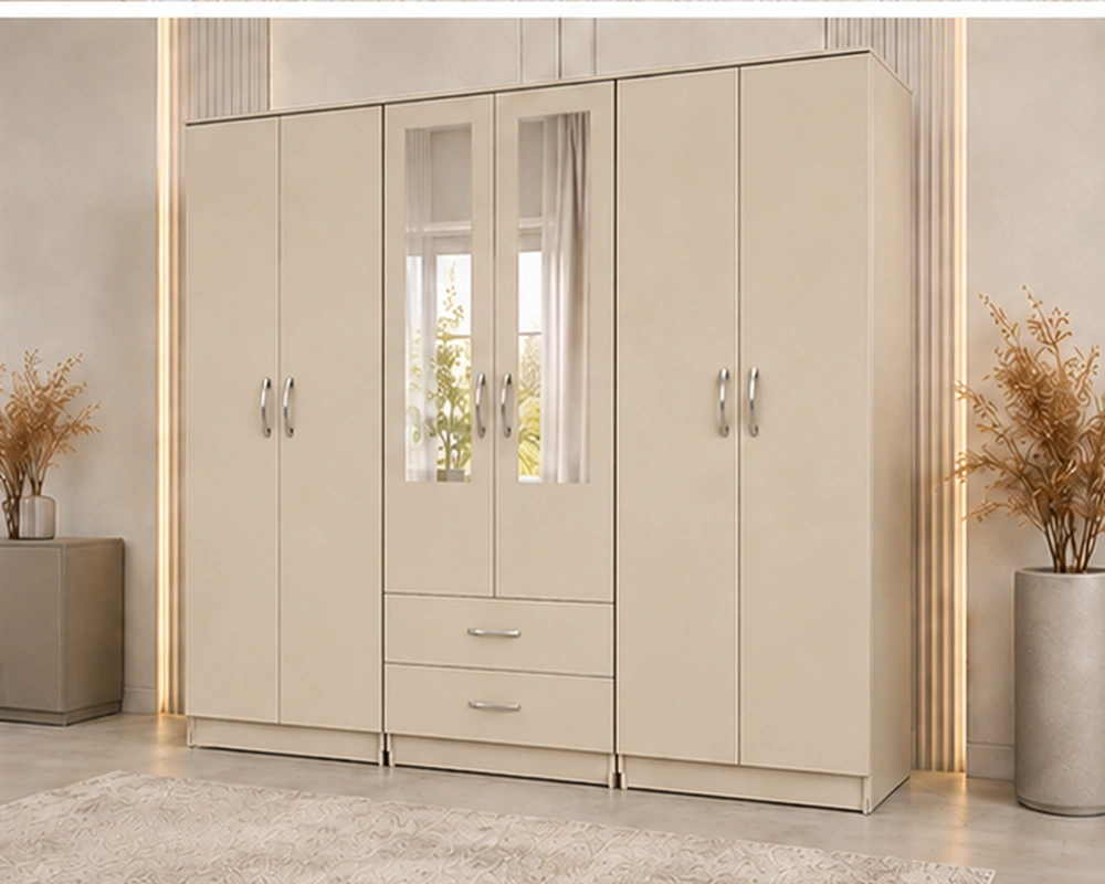 Large Premium 6 Door Mirrored Wardrobe for Modern Home - Image 2