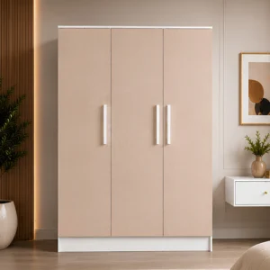 Modern 3 Door Wardrobe with Hanging Rail & Shelving Storage