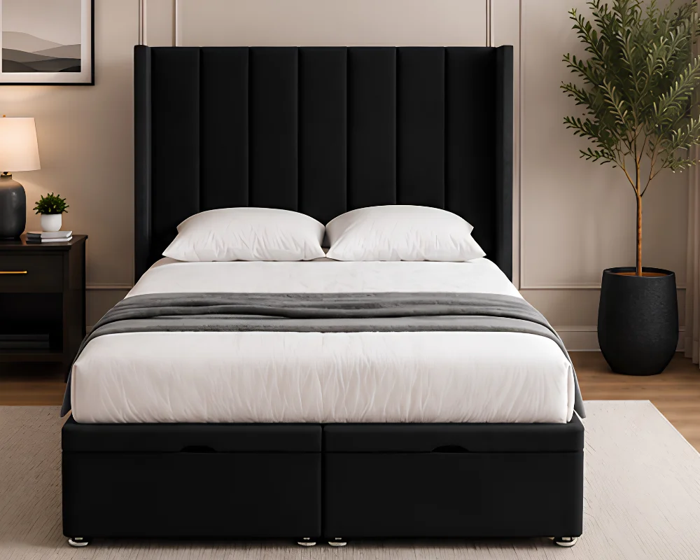 King Bedroom Storage Bed with Mattress - King Storage Ottoman Bed 180 × 200 cm - Image 2